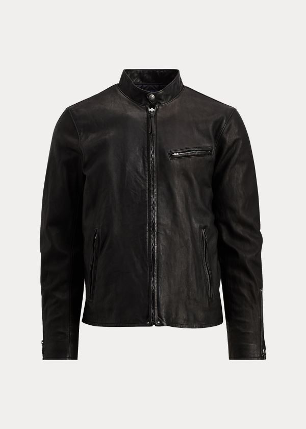 Polo Ralph Lauren Lambskin Café Racer Jakke Herre Danmark (DBYLG0247)